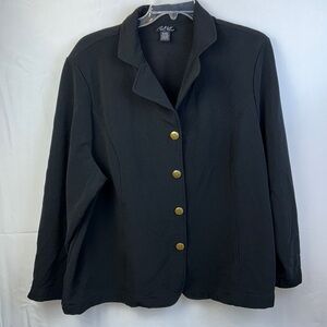 Russell Kemp Black Coat Size 3X Gently Worn 4 Gold Colored Buttons